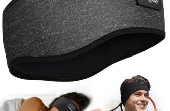 MUSICOZY Sleep Headphones Headband Bluetooth 5.4 Cool Headband Headphones for Sleeping & Sport with Thin Speakers,Wireless Music Headband Earphones Tfor Better Sleep & Sport