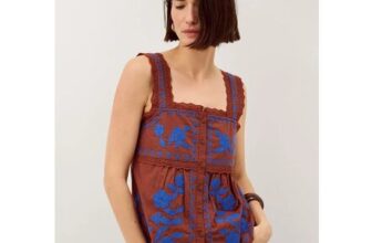 Madison Embroidered Broderie Lace Top Brown Size L/Xl/Xxl