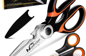 Magnificent Kitchen Scissor, Heavy Duty Scissors For Kitchen Use With Safety Cover & Extra Gift, Soft Grip & Multi-Functional Utility Scissors, Shears For Meat Poultry Herbs Cutting, Bottle Jar Opener