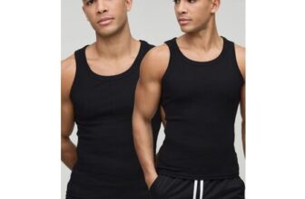 Man 2 Pack Muscle Fit Essential Vests