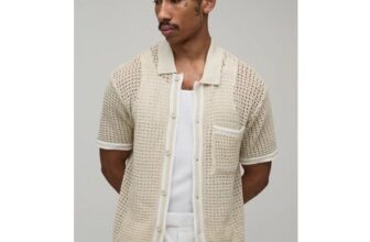 Man ORegular Fit Open Stitch Knitted Shirt