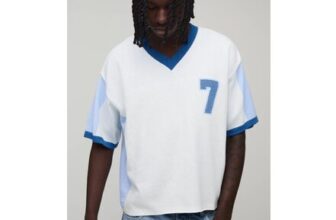 Man Oversized Boxy Jacquard Knitted Sports Top