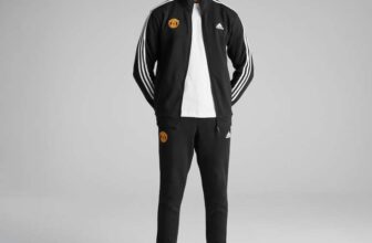 Manchester United x adidas Mens Basic 3-Stripes Fleece Tracksuit Black