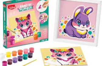 Maped CREATIV – Paint by Numbers – Cat and Rabbit – Painting Activity for Children – Paint by Numbers Kit – Creative Hobbies – Ages 7 and Above, Pink