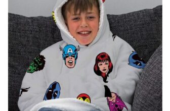 Marvel Comics Hoodie Blanket for Kids, Grey