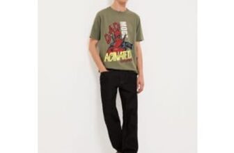 Marvel Dead Pool Khaki Graphic T Shirt