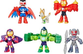 Marvel Iron Man and His Awesome Friends Iron Armor Figure Pack, Clip-On Armour Pieces, Poseable Collectable Toy, Superhero Role-Play Fun for Kids Fans