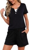 Marvmys Women Pyjamas Set Short Sleeve Sleepwear Soft Ladies Pyjamas Womens Nightwear PJ Set Loungewear