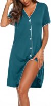 Marvmys Womens Nightdress Short Sleeve Nightshirt Nightgown Nighties for Women Sleepshirts Summer Sleepwear