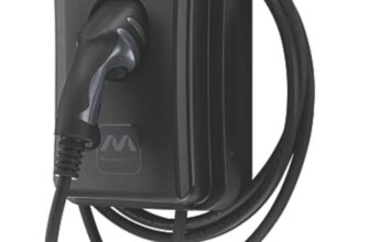Masterplug 1 Port 7.4kW Mode 3 Type 2 Plug Tethered Smart EV Charger with 5m Cable Black
