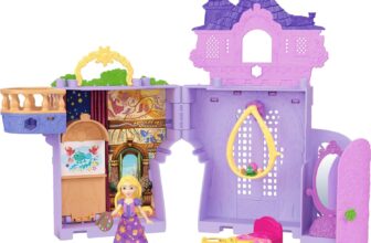 Mattel Disney Princess Toys, Rapunzel Storytime Stackers Doll House Tower with Rapunzel Small Doll, 1 Pascal Figure & 7 Accessories, Inspired by Movie, JDP61