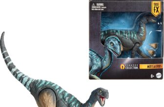 Mattel Jurassic World Hammond Collection Dinosaur Action Figure Mussaurus, Premium Design with Realistic Eyes, 15 Articulated Joints & Extra Feet, JKM89