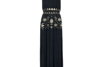 Maxi-Dress with Sun, Moon and Stars Print Maxi Dress Black by Gothicana by EMP