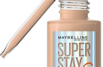 Maybelline Super Stay Skin Tint Foundation, With Vitamin C, Brighten and Glow Serum Foundation with Long-Lasting, Buildable Coverage, Up to 24H Wear, Vegan Formula, Shade 34