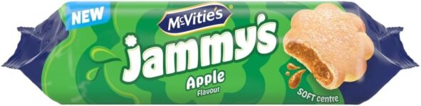 McVities Jammys Apple Flavour Biscuits, Soft Centre Snacks, 136.5 g (Pack of 1)