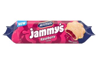 McVities Jammys Raspberry Flavour Biscuits, Soft Centre Snacks, 136.5 g