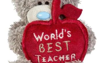 Me To You Tatty Teddy Plush 10cm-High Thank You Teacher Bear Holding Worlds Best Teacher Apple – Official Collection, Grey
