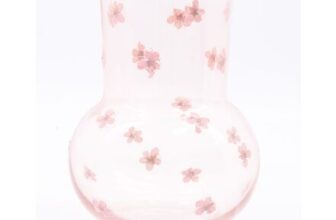 Medium Pink Glass Dried Flower Bud Vase 20x14cm