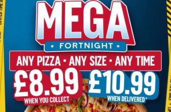 Mega Fortnight – Any Pizza Any Size with Delivery / £8.99 When You Collect – Participating Restaurants – Delivery Fees / Exclusions Apply