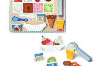 Melissa & Doug Ice Cream Wooden Magnetic Puzzle Play Set
