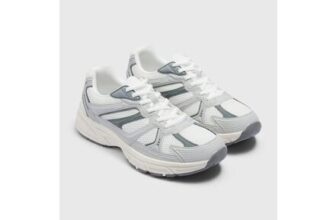 Mens Grey Mesh Chunky Trainers