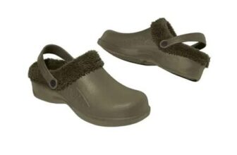 Mens Khaki Sherpa-Lined Garden Clogs – Water-Repellent