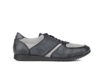 Mens Lace-up Leather & Suede Trainer