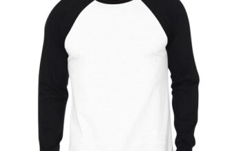 Mens Long-Sleeve Raglan Baseball T-Shirt, Two-Tone