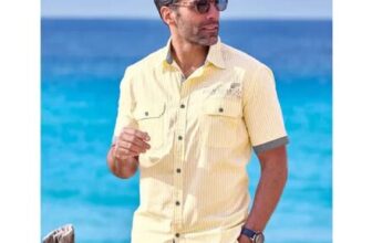 Mens Yellow Sunny Striped Shirt