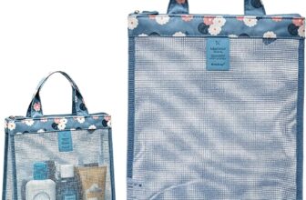 Mesh Beach Tote Bag Travel Reusable Shopping Net Bag Portable Lightweight Storage Tote for Family Holiday Picnic Swimming Pool Grocery Organizer (3226 CM)