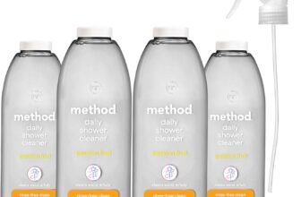 Method Shower Cleaner Spray, Cleans without Having to Rinse, Surface Cleaner, Passion Fruit Scent, Pack of 4, 4 x 828ml