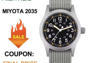 Militado ML05 Military Style Quartz Watch ( 38MM / Miyota 2035 / Domed Sapphire Crystal / Stainless Steel ) w/code