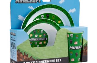 Minecraft 3-Piece Dinner Set: Plate, Bowl, Tumbler, BPA-Free, Dishwasher-Safe