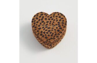 Mini Heart Jewellery Box Cheetah Print
