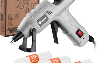 Mini Hot Glue Gun Kit: DEKO 20W Hot Glue Gun Fast for Crafting with 7mm 30 Glue Sticks for School Kids Craft Hobby DIY Arts Card Sealing Glass Fabric Metal Wood Plastic Home Repairs,Grey