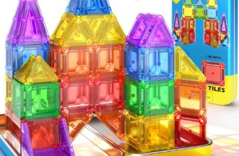 Mini Magnetic Tiles Travel Toddler Toys with Metal Tin Portable STEM Building Kids Toys for 3 4 5 6 7 8 Years Old Boys & Girls & Birthday Gifts