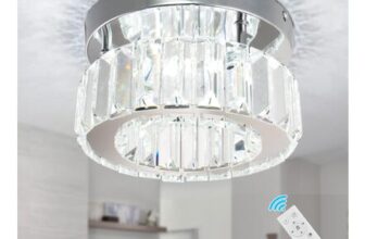 Mini round Crystal Ceiling Light Dimmable LED Chrome