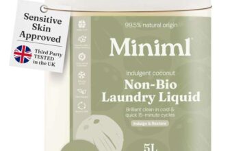Miniml Eco Laundry Liquid Washing Detergent 5L Refill – Natural Non Bio Coconut (165 Washes)