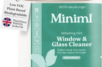 Miniml Window & Glass Cleaner 5L Refill – Mint Scented, Streak-Free Finish, Cruelty-Free, Vegan, Natural & Plant-Based Non-Toxic Cleaning Formula, Bulk Buy