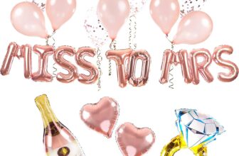 Miss to Mrs hen party decorations 25 pcs set, MISS TO MRS balloons, confetti balloons, rose gold ribbon, inflating straw. Bride to be party, Hen do