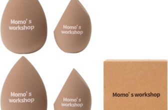 Momos Workshop Makeup Sponge Set, Cosmetic Blender for Foundation & Powder, Latex-Free Soft Face Sponge Set Applicator,Travel Essential Cosmetics Tools,4pcs