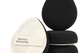 Momos Workshop Rosy Reverie Makeup Sponge, Reusable Foundation Sponge Egg-Shaped Puff Airy Mallow Puff-Pearl Drop White 2PCS