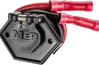 MotorGuide 8M4000954 Trolling Motor Power Receptacle, 2-Prong 12V, 24V or 36V Trolling Motors, for Bow-Panel Installation