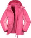 Mountain Warehouse Lightning 3 in 1 Kids Waterproof Jacket – Taped Seams Triclimate Jacket, Detachable Hood, Inner Fleece Kids Coat – For Spring Summer, Walking