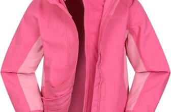 Mountain Warehouse Lightning 3 in 1 Kids Waterproof Jacket – Taped Seams Triclimate Jacket, Detachable Hood, Inner Fleece Kids Coat – For Spring Summer, Walking