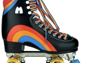 Moxi Rainbow Quad Roller Skates – Black