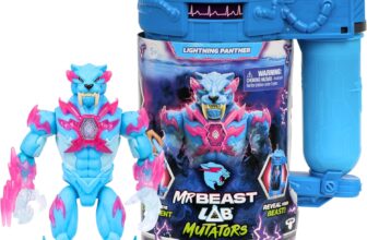 MrBeast Lab Hyper Fusion Mutators, Experiment & Create The Lightning Panther, Add Mutation Fluid, Press The Fingerprint Scanner & Reveal The Panther, Over 20 Points Of Articulation, Collect All 3