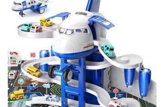 Multi Dyzi Kids Aeroplane Race Track Toy with 8 Cars