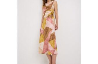 Multicolour Abstract Cowl Neck Midi Dress