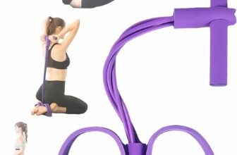 Multifunction Abdominal Trainer & Tension Rope, 6-Tube Elastic Resistance Band with Pedal Puller, Full Body Workout Equipment for Home, Yoga, Sit-Ups, Weight Loss, Strength & Stretching Training